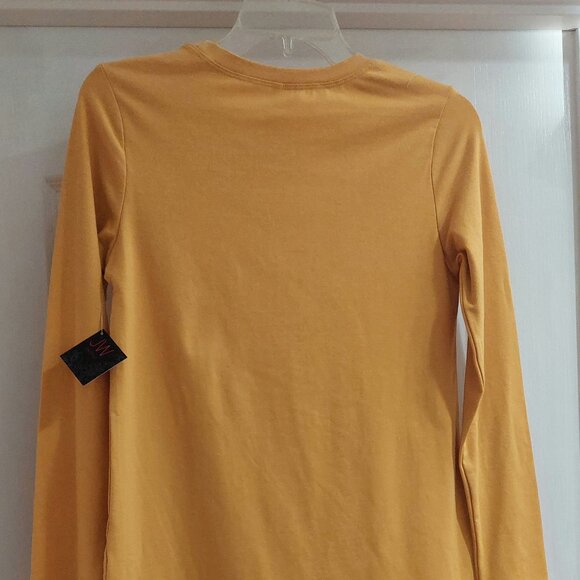JW Styles Mustard Yellow Scoop Neck Round Bottom Top Sz L - Picture 3 of 7